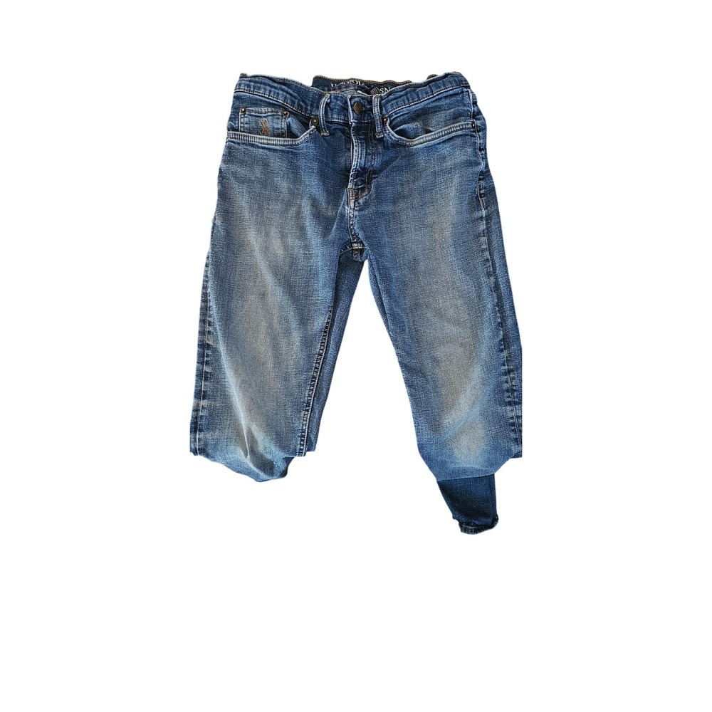 US Polo Assn Mens W32 L30 Medium Wash Stretch Straight Leg Denim Jeans #437
